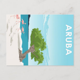 Aruba Island Travel Poster Helg Vykort