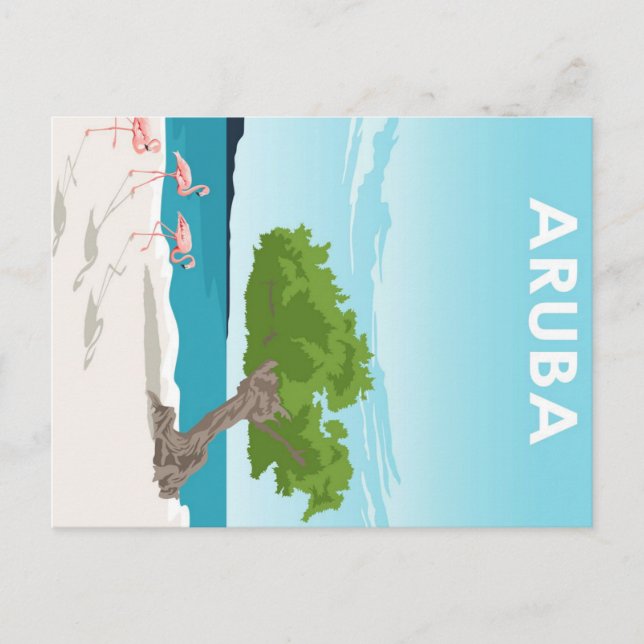 Aruba Island Travel Poster Helg Vykort (Framsida)