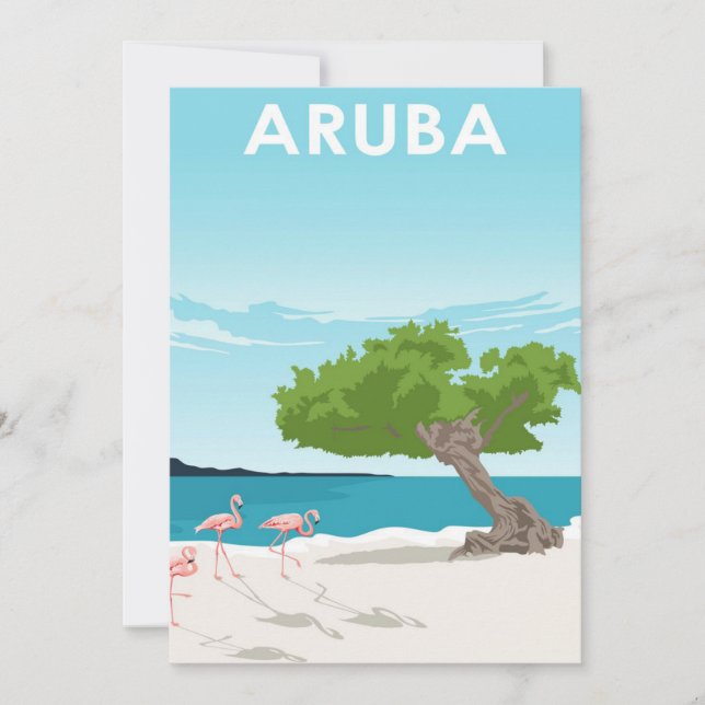 Aruba Island Travel Poster Julkort (Framsida)