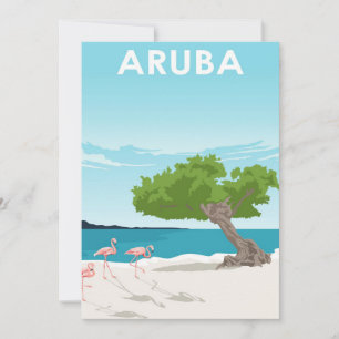 Aruba Island Travel Poster Julkort