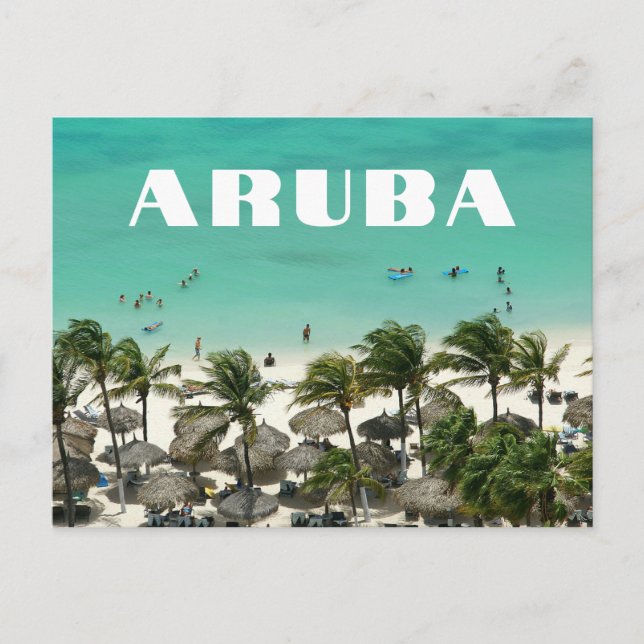 Aruba Karibien Beach Scene Vykort (Framsida)