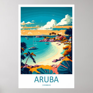 Aruba Karibien Usa Resaaffisch Poster Vintage Skid