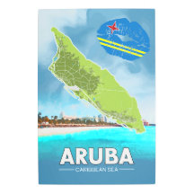Aruba Karibiska havsöens Karta-Beach-scen