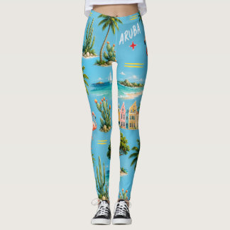 Aruba Karibiskt ö fyr resminne Leggings