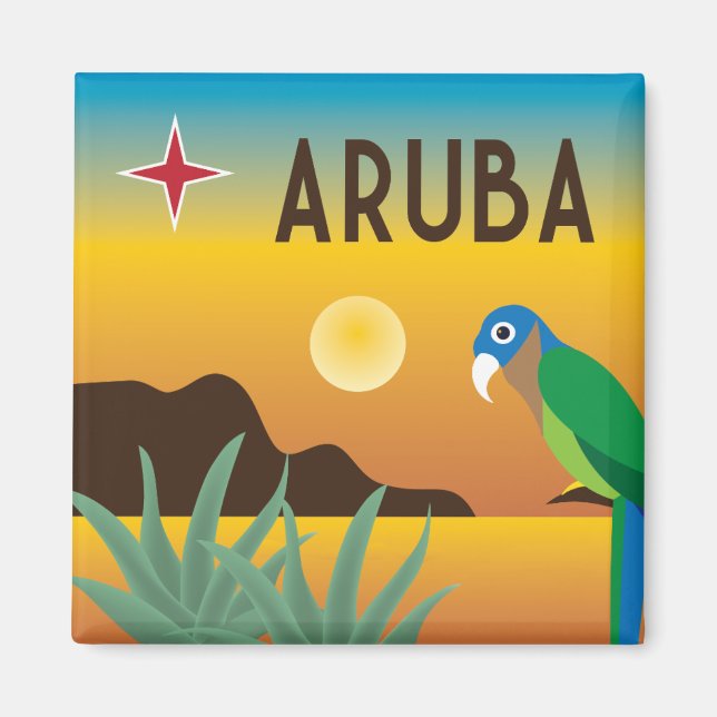 Aruba kolorent Karibiska ön Magnet (Framsidan)