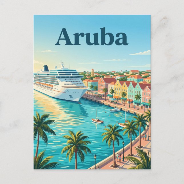 Aruba kryssningshamn, Oranjestad Aruba Vykort (Framsida)
