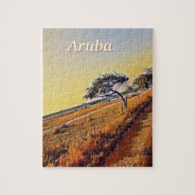 Aruba liggande med Divi Divi Träd Pussel (Vertikal)