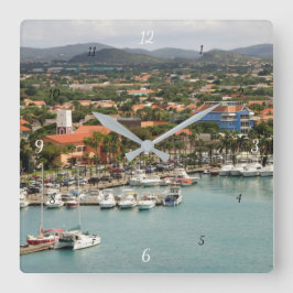 Aruba Marina Fyrkantig Klocka