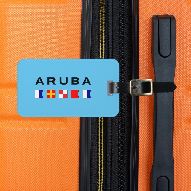 Aruba Maritime Nautical Signal Flaggor Light-Färg Bagagebricka (Skapare uppladdad)