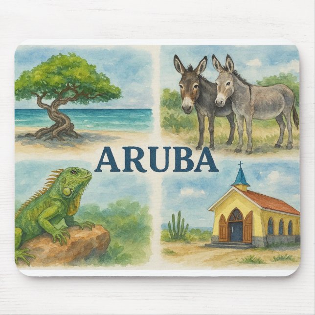Aruba multiview watercolor musmatta (Framsidan)