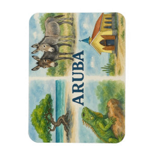 Aruba multivy akvarell magnet