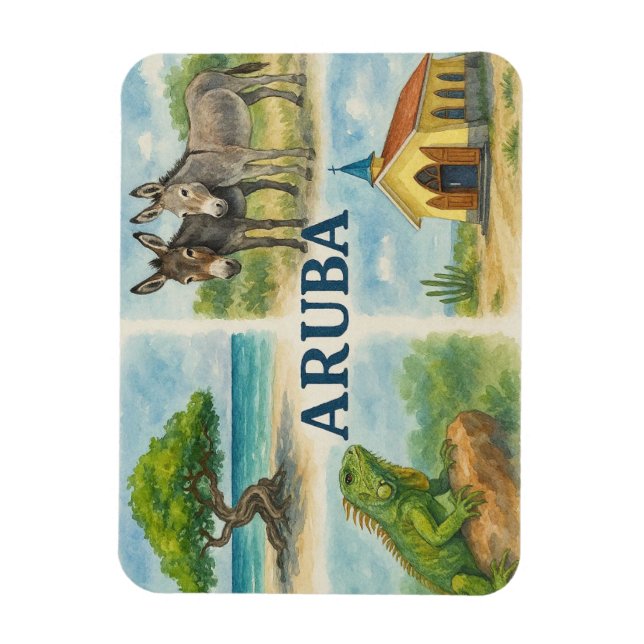 Aruba multivy akvarell magnet (Vertikal)