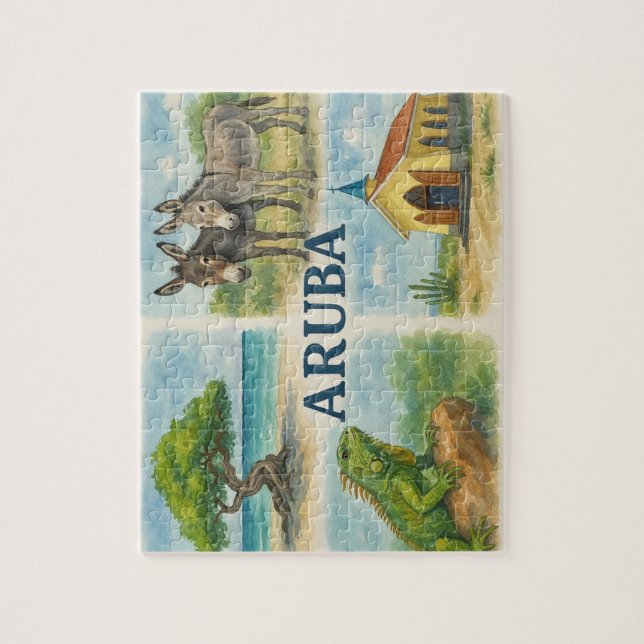 Aruba multivy akvarell pussel (Vertikal)
