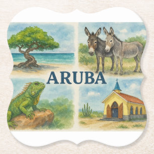 Aruba multivy akvarell underlägg papper