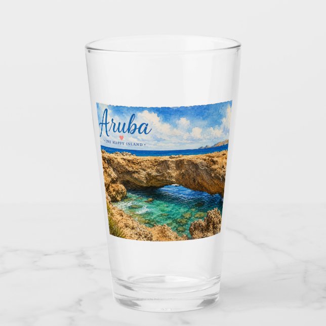 Aruba naturlig bro stenformation Karibien  Glaskopp (Framsida)