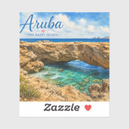 Aruba naturlig bro stenformation Karibien  Klistermärken