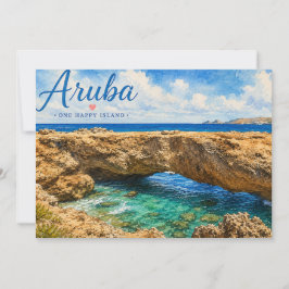Aruba naturlig bro stenformation Karibien  Tack Kort