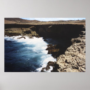 Aruba Ocean Krockar På Klipporna Poster