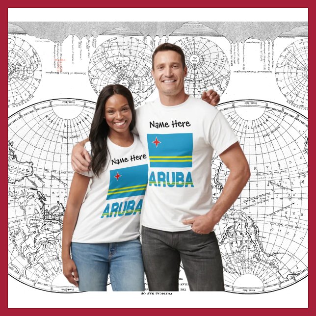 Aruba och Aruban Flagga Personlig Manarna T Shirt (Skapare uppladdad)