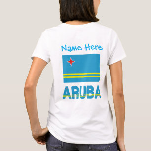 Aruba och Arubansk flagga Blå Personalisering Dam T Shirt