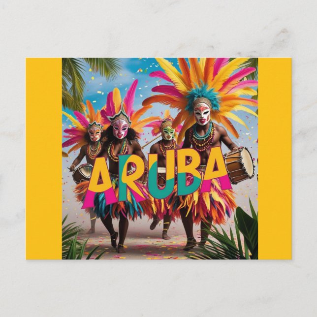 Aruba-ön slår stigande helg vykort (Framsida)