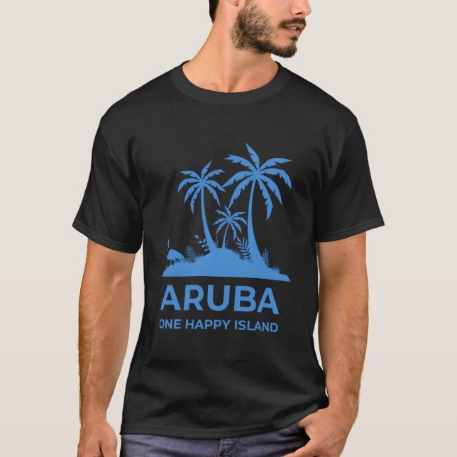 Aruba One Happy Island T Shirt (Framsida)