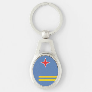 aruba ovalt silverfärgad nyckelring