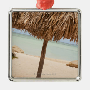Aruba palapa på strand julgransprydnad metall