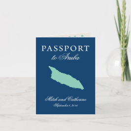 Aruba Pass Bröllop med Divi Divi Träd Inbjudan