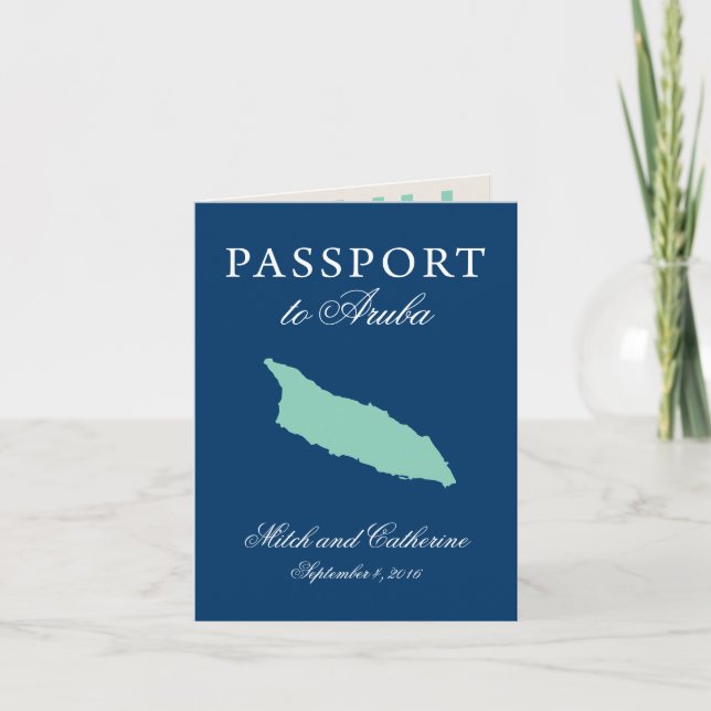 Aruba Pass Bröllop med Divi Divi-trädet Inbjudan (Framsida)