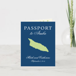 Aruba Passport Bröllop med Divi Divi Träd Inbjudan