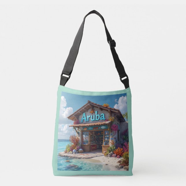 Aruba presentbutik vid vattnet axelväska (Framsida)