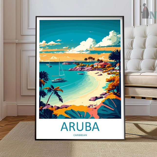 Aruba Resa Print Väggkonst Aruba Vägghängande Hem (Skapare uppladdad)