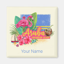 Aruba Retro-Västindien med Flamingo-Vintagen