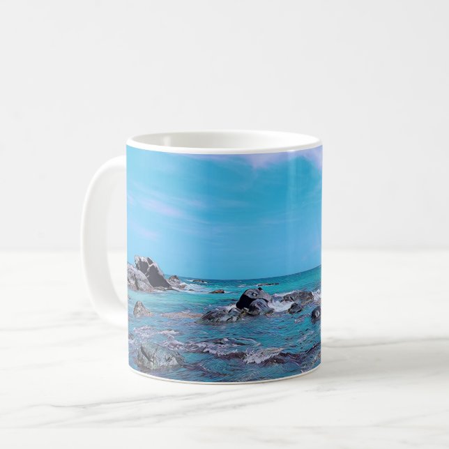 Aruba Rocky Karibiska havet Kaffemugg (Framsida vänster)