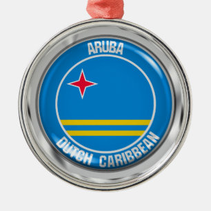 Aruba Round Emblem Julgransprydnad Metall