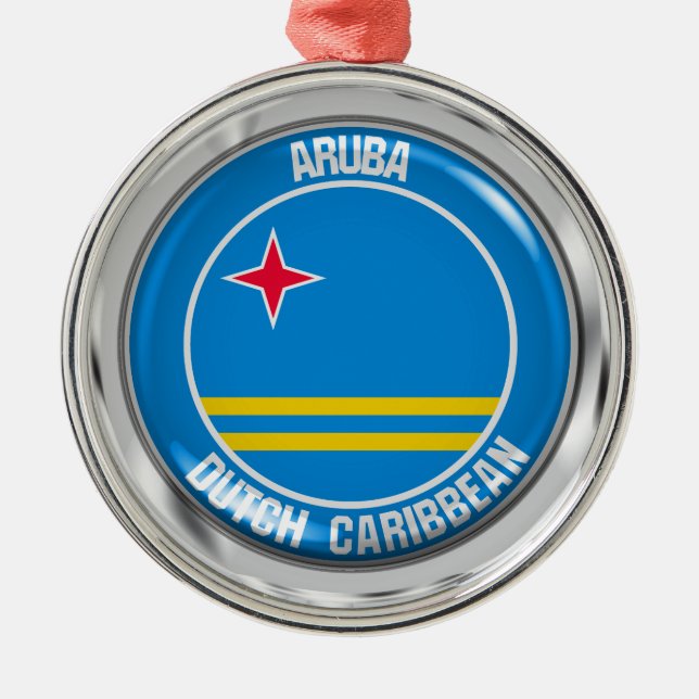 Aruba Round Emblem Julgransprydnad Metall (Framsidan)