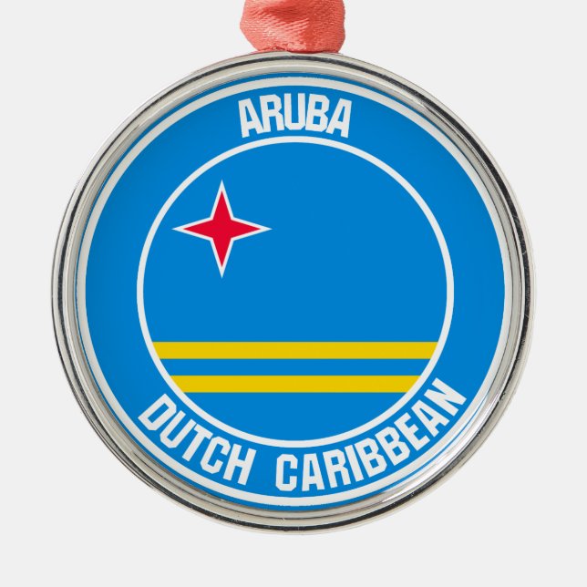 Aruba Round Emblem Julgransprydnad Metall (Framsidan)