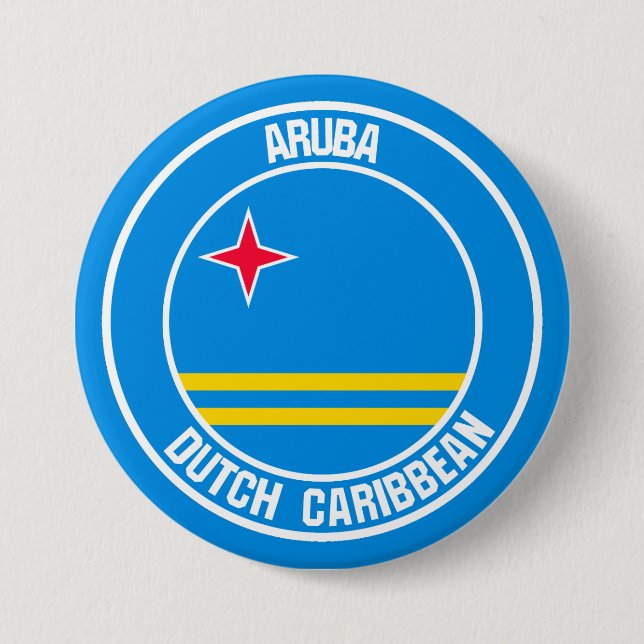 Aruba Round Emblem Knapp (Framsida)