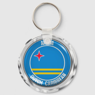 Aruba Round Emblem Nyckelring