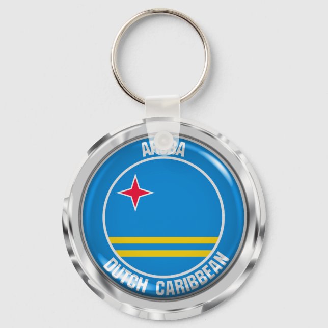 Aruba Round Emblem Nyckelring (Framsida)