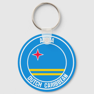 Aruba Round Emblem Nyckelring