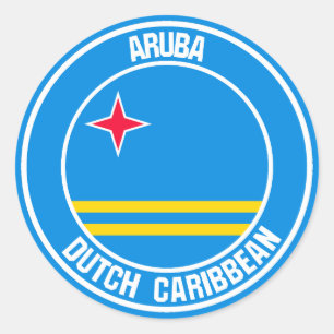 Aruba rundaEmblem Runt Klistermärke