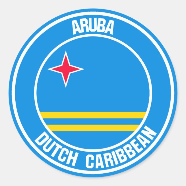 Aruba rundaEmblem Runt Klistermärke (Framsida)