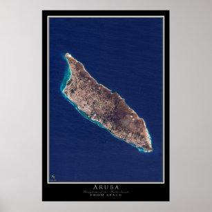 Aruba Satellite Poster Karta