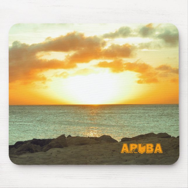 Aruba solnedgång Mousepad Musmatta (Framsidan)