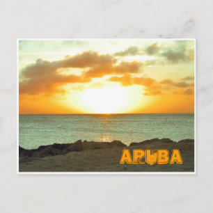 Aruba solnedgångvykort vykort