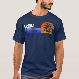 Aruba Souvenir Retro Sunset Resa, sommaruppehåll T Shirt