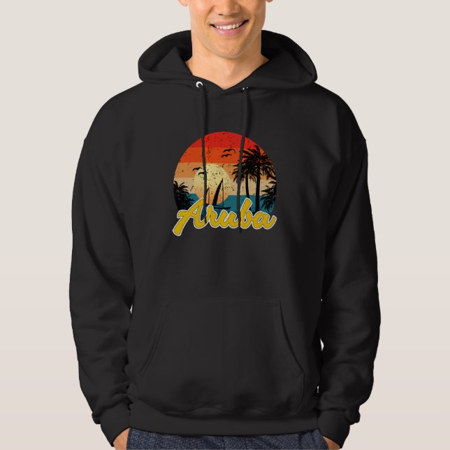 Aruba Souvenirs Caribbean Islands Vacation Vacay M Hoodie (Framsida)