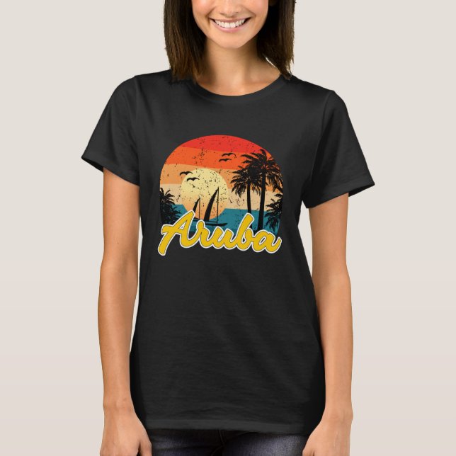 Aruba Souvenirs Caribbean Islands Vacation Vacay M T Shirt (Framsida)